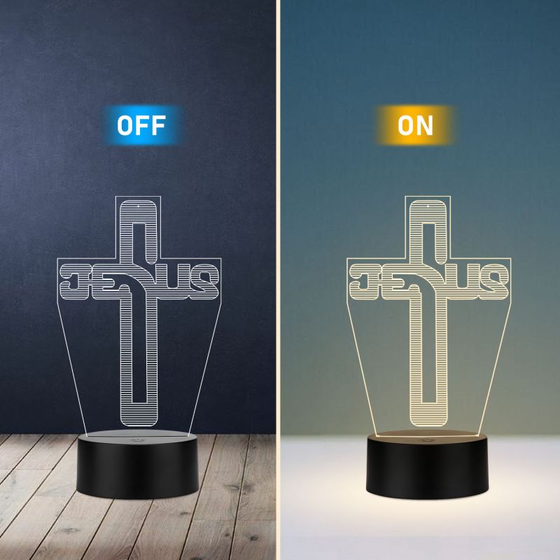 Jesus Cross Design Night Lamp